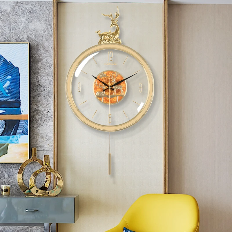 Роскошные Настенные часы в скандинавском стиле тихие креативные