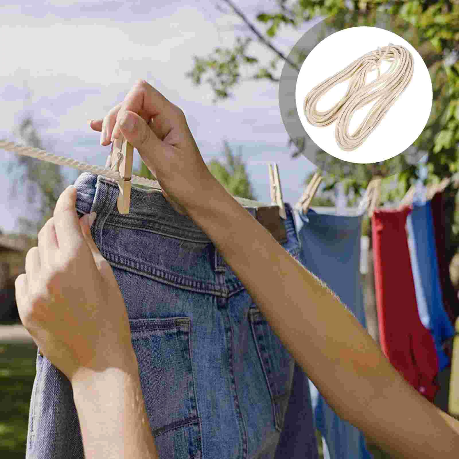 

Clothesline Line Rope Clothes Laundry Washing Drying Camping Outdoor Wires Travel Nylon Windproof Cotton Portable Hanging Rack