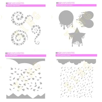 stars splattered shapes fall down showers layering stencils painting diy scrapbook coloring embossing paper card album craft