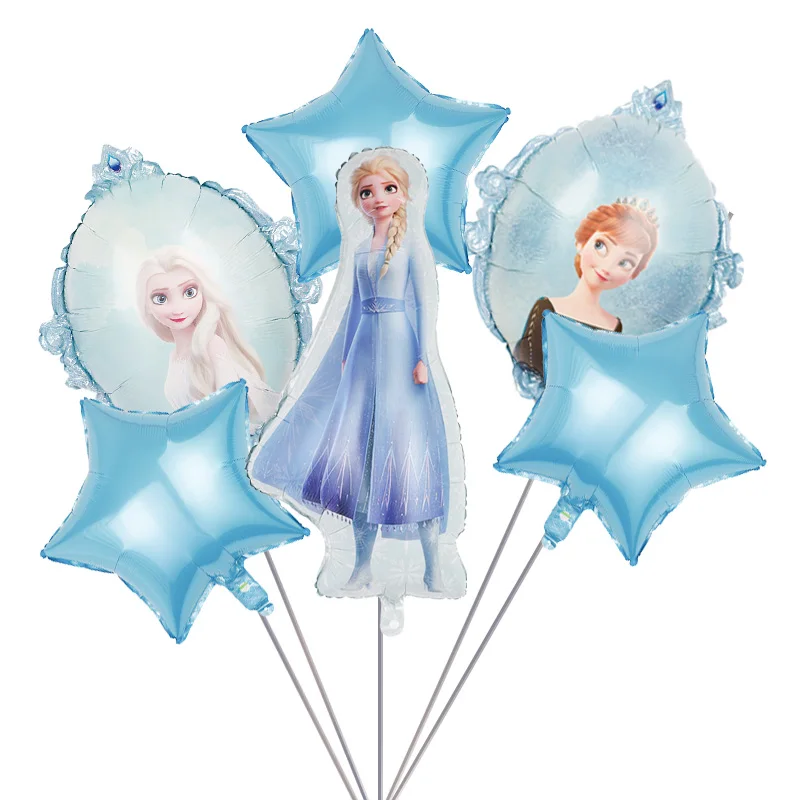 

6pcs New Elsa Olaf Disney Frozen Princess Foil Balloons Baby Shower Girl Snowman Birthday Party Decorations Kids Toys Air Globos