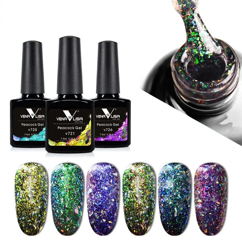 

New Nail Art DIY Design Shiny Starry Cloud Jin Glue Colorful Star Nail Glue Peacock Nail Paint Enamel Gel Glazing Varnish