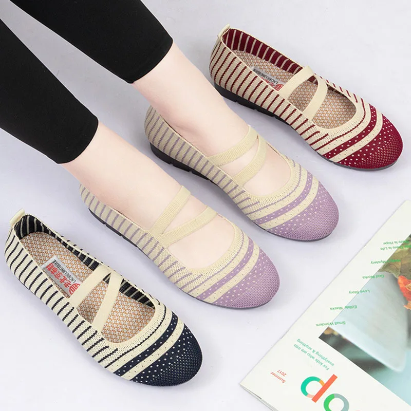 

Туфли женские на плоской подошве, мягкая нескользящая подошва, удобные лоферы, круглый носок, без застежки, повседневные плетеные, сетчатые, без застежки