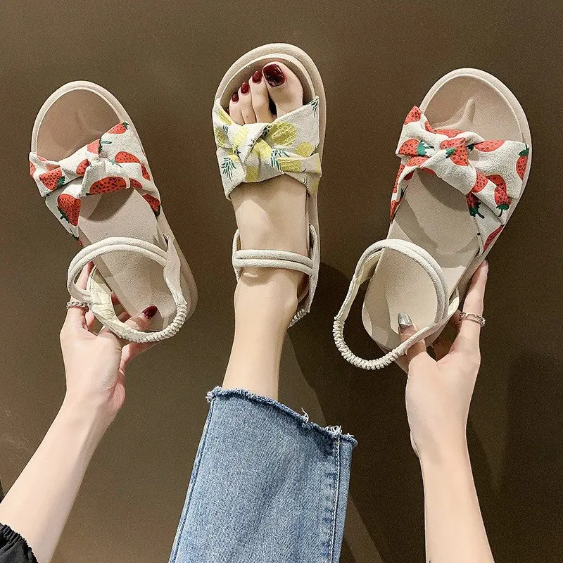 

2022 Summer Buckle Strap Increasing Height Black Platform Sandals Clear Heels Med Female Shoe Clogs Wedge Espadrilles Medium Gir