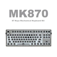 mk870 mechanical keyboard kit full rgb backlit led hot swappable socket nkro programmable usb c transparent black case