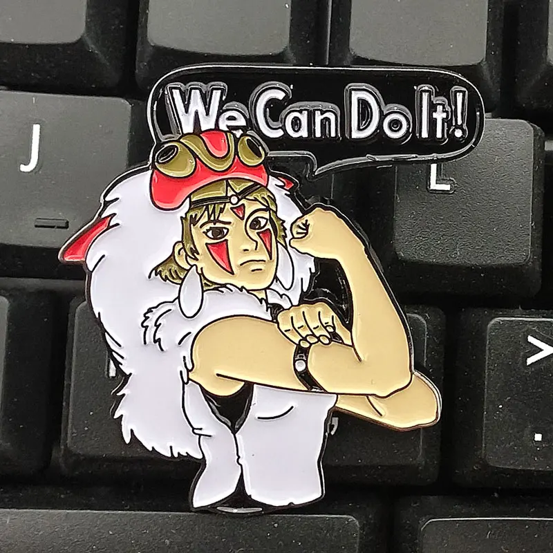 Мы можем сделать это! Эмалированные булавки Ghibli мультяшная брошь принцессы