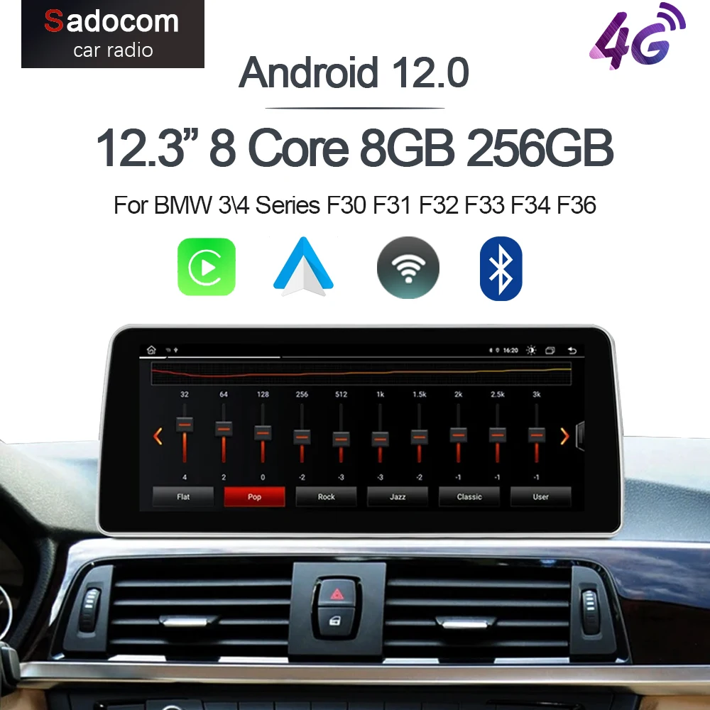 12 3 &quotCarplay DSP Android 13 0 8G + 256G 8Core GPS Автомобильный Радио плеер Wifi мультимедиа для BMW \ 4