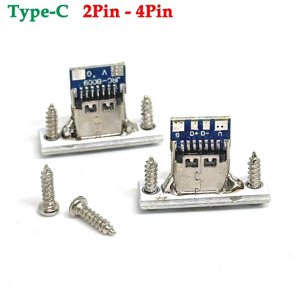 

1-10pcs White Type-C USB Jack 3.1 Type-C 2P 4P Female Connector Jack Charging Port USB 3.1 Type C Socket With Screw fixing plate