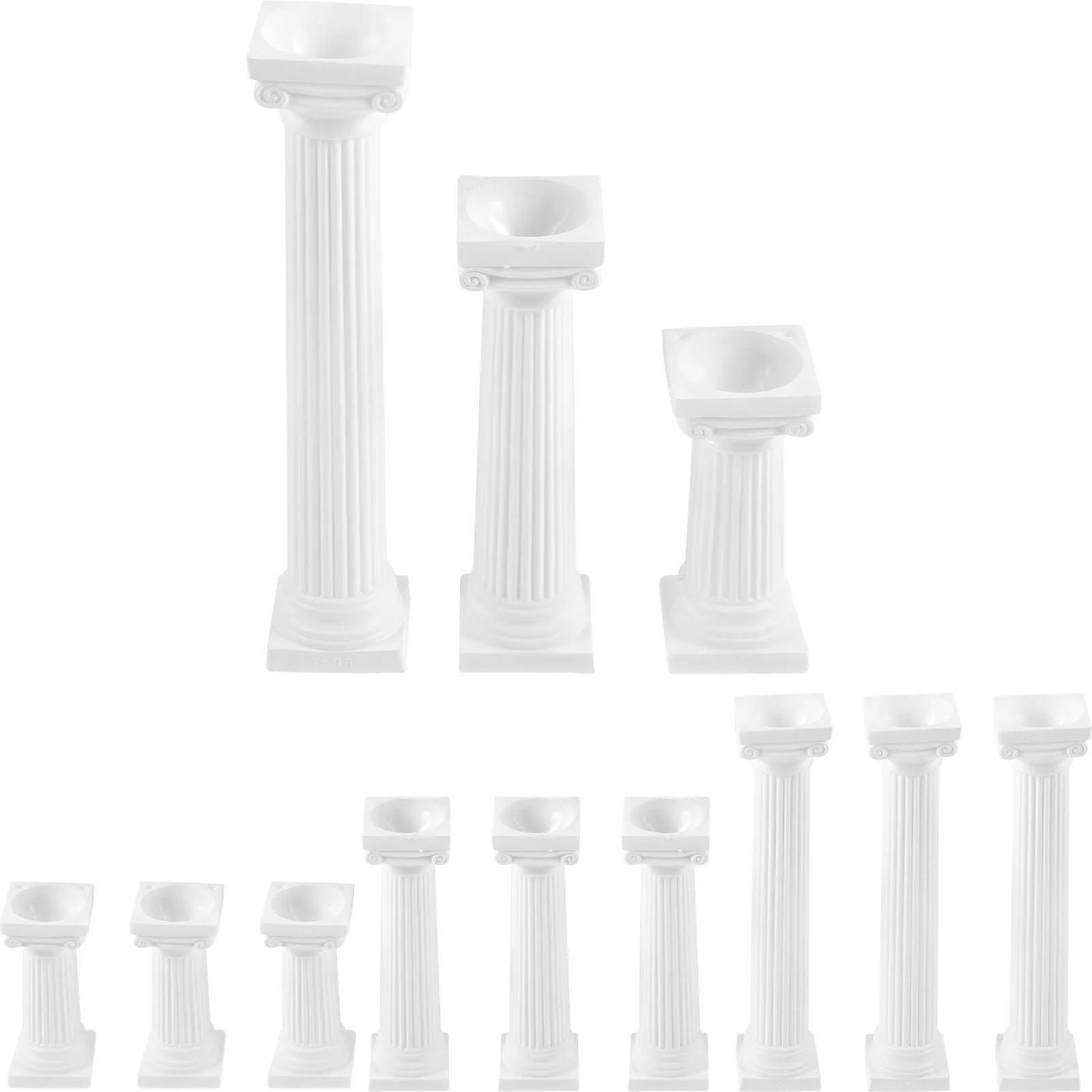 

12 Pcs Roman Column Statue Ornaments Mini House Photo Prop Crafts Miniature Square Pillar DIY Decor
