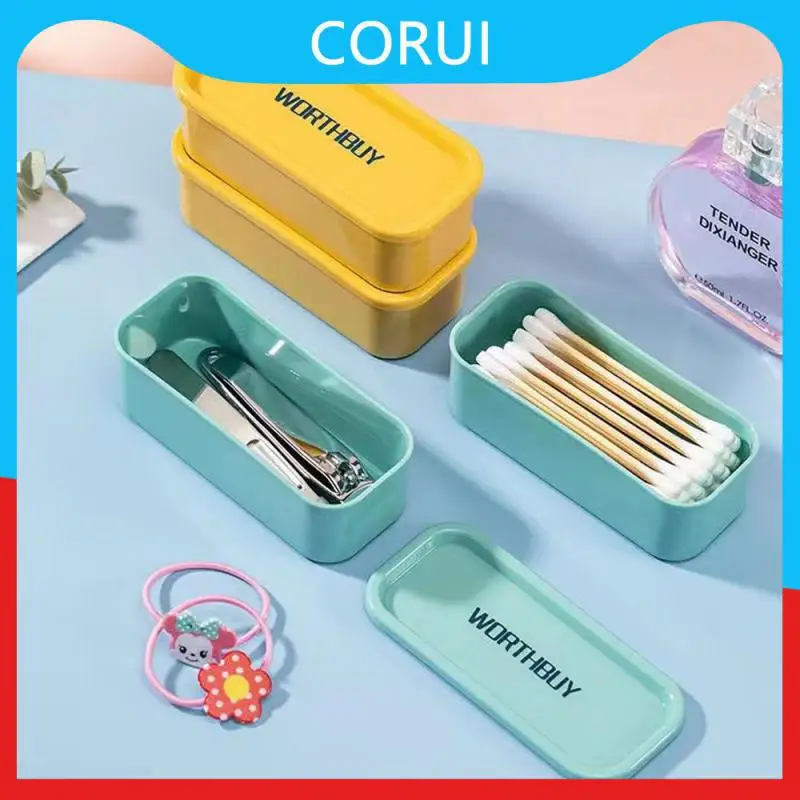 

Cotton Swab Storage Box Mini Storage Space Saving Cotton Sliver Trimmer Stackable Design High Quality Plastic Materials