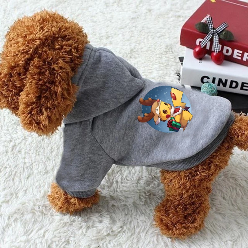 

Pokemon Pikachu Anime Pet Clothes Dogs Hoodies for Small and Medium Teddy French Bulldog Clothing Puppy Sweatshirt Dog Garment