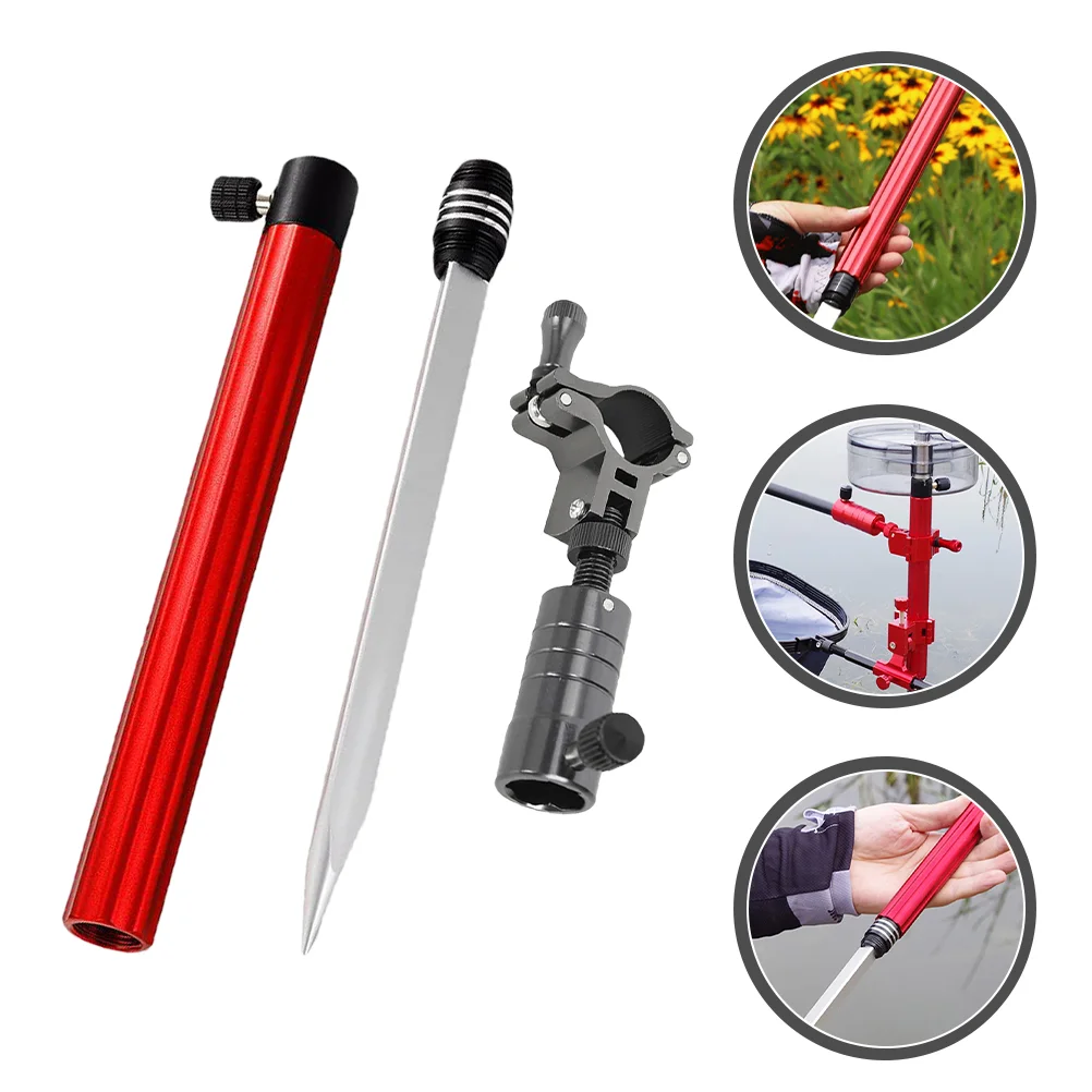

1 Set of Rod Holder Ground Support Holder Bait Plate Stand Rod Inserted Holder