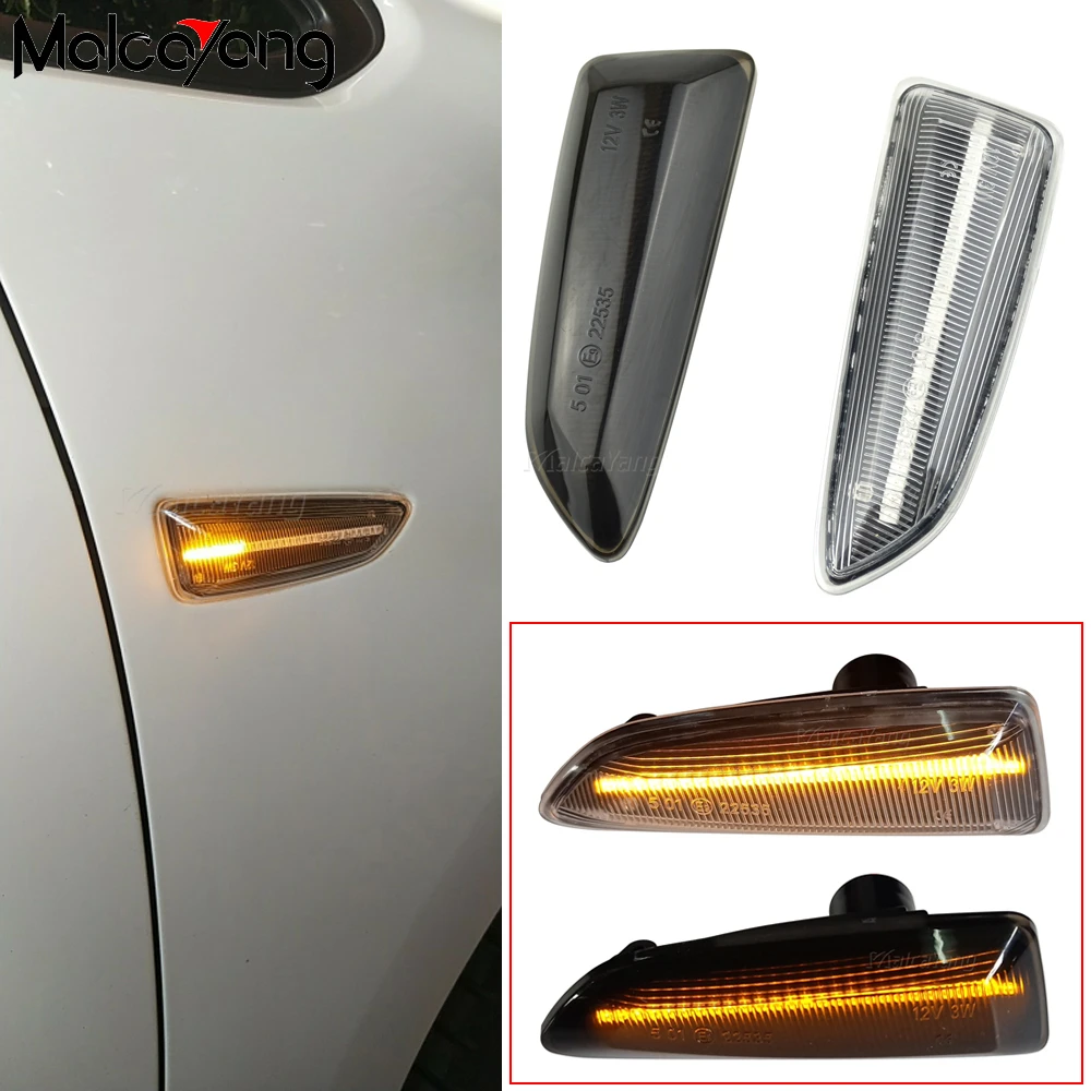 

2pcs LED Dynamic Turn Signal Light Side Marker Lamp For Buick Regal Opel Zafira C Astra J K Crossland Grandland X Insignia B