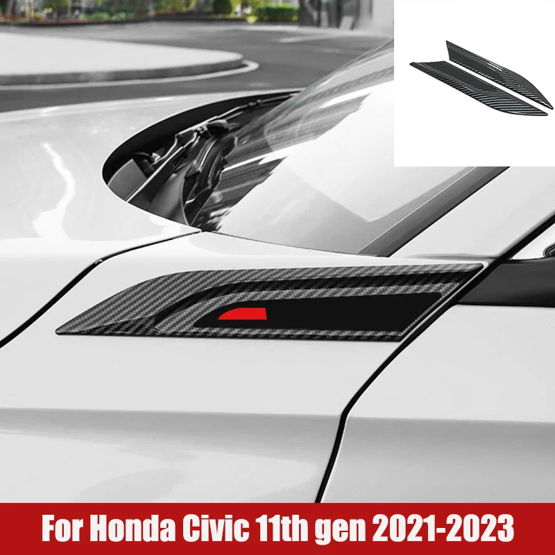 

Крышка для бокового вентиляционного отверстия двери, крыло, клеш, крыло, вентиляционные наклейки, отделка для Honda Civic 11-го поколения 2021 2022, Стайлинг автомобиля из АБС-пластика