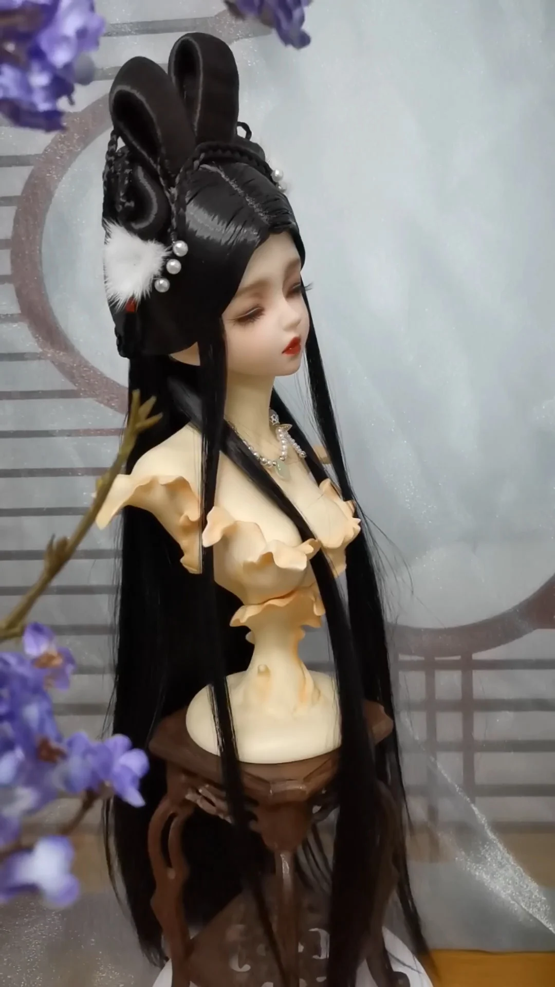 1/6 1/4 1/3 BJD Кукольные парики Винтаж Hanfu Длинные волосы Древний костюм Фея Парик для
