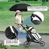 3-Wheel Golf Push Pull Cart Trolley with Adjustable Handle, Gray 6
