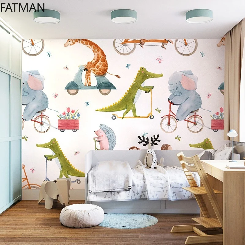 Фото 3d обои FATMAN для детской комнаты с милым динозавром, настенное покрытие для спальни, мальчиков и девочек, детский сад, Прямая поставка №4