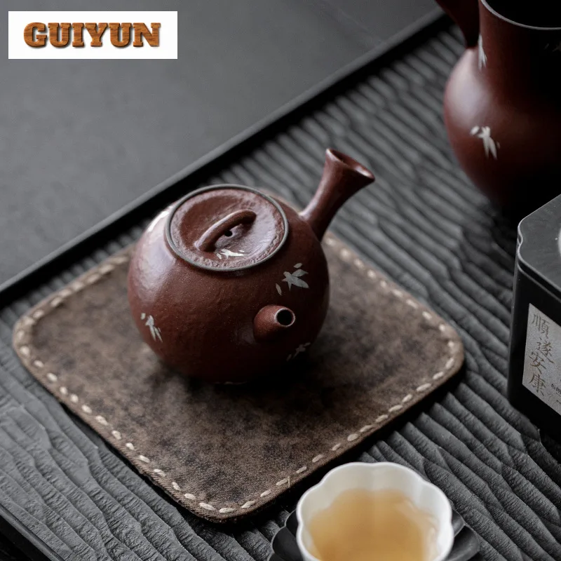 110 мл ручная роспись позолоченный серебряный бамбуковый чайник ручной работы