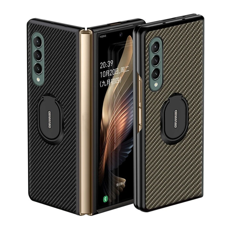 

Protective Case with Phone Holder Bracket For Samsung Galaxy Z Fold 3 5G Cover Case Ring Stand on Desk For Z Fold3 Shell 2021