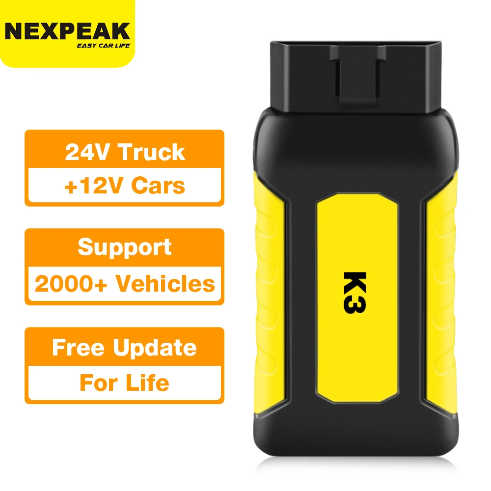 

Диагностический сканер NEXPEAK K3 OBD2, инструмент для калибровки тяжелых автомобилей, для легковых и тяжелых грузовиков