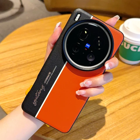 Для Vivo X200 Ultra X200 Pro Mini Чехол Модный ПК + Камера из искусственной кожи Светящаяся Защитная задняя крышка Для Vivo X 200 Ultra Shell