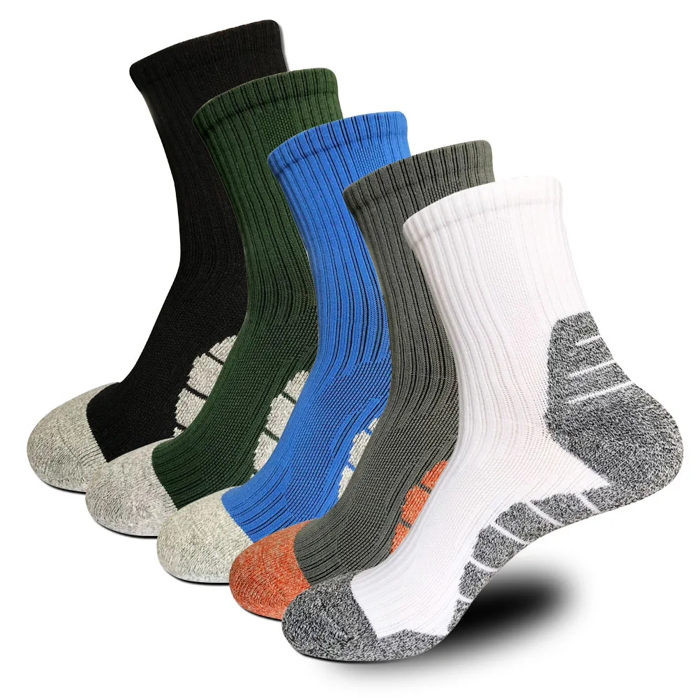 

5 pairs Cotton Socks Sports Socks Men's Fall/winter Middle Tube Men's Socks Basketball Towel Socks Men's Winter Football Socks