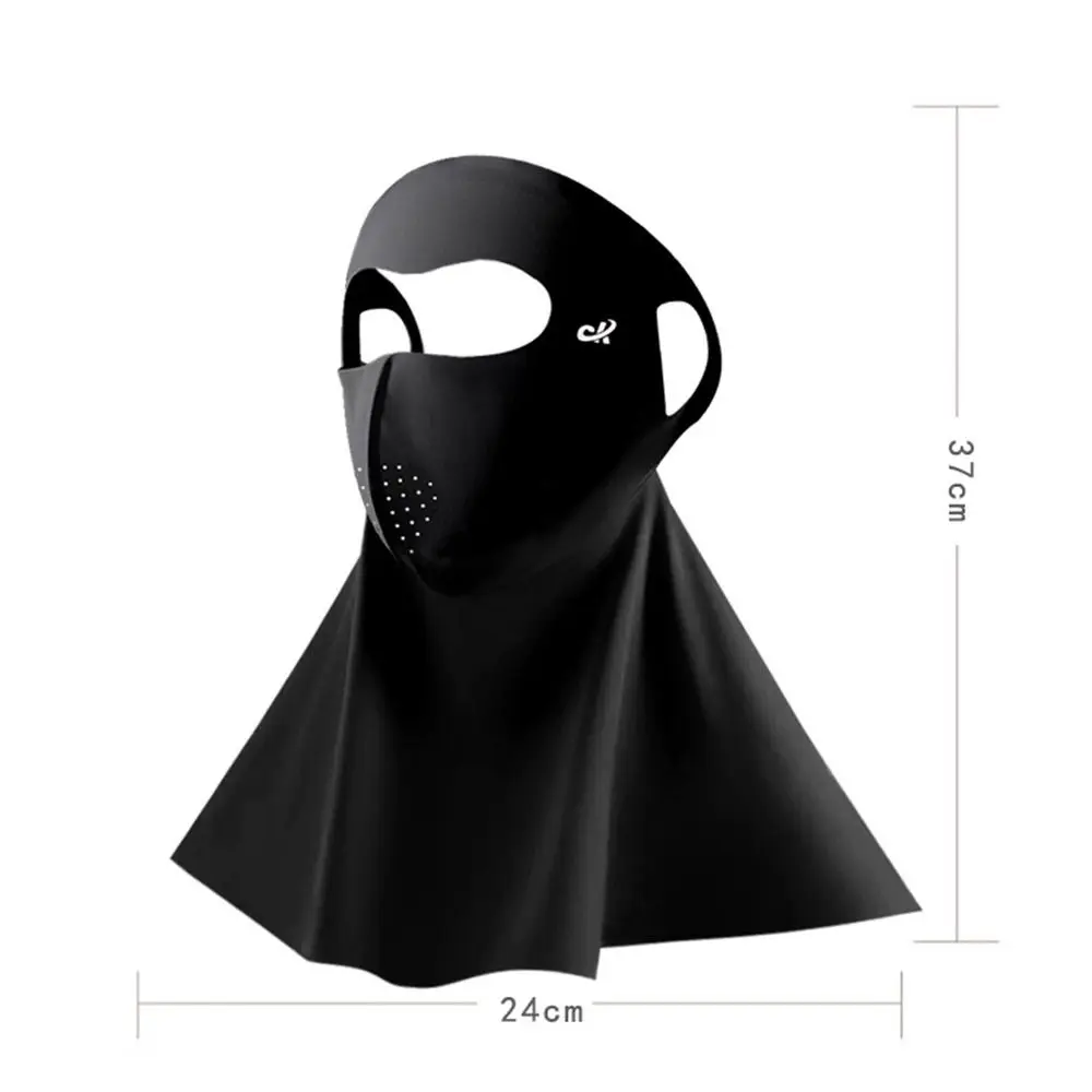 Fashion Summer Full-Face Mask Cover Sun Protection Outdoor Ice Silk Face Veil UPF 50+ Cycling Neck Wrap for Male Female