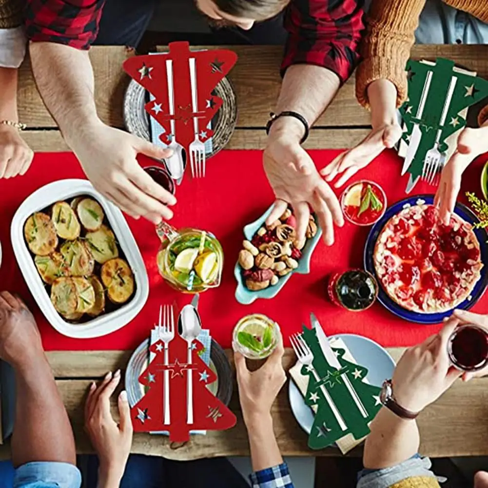 12 шт. рождественский держатель для посуды сумка столовых приборов уникальный