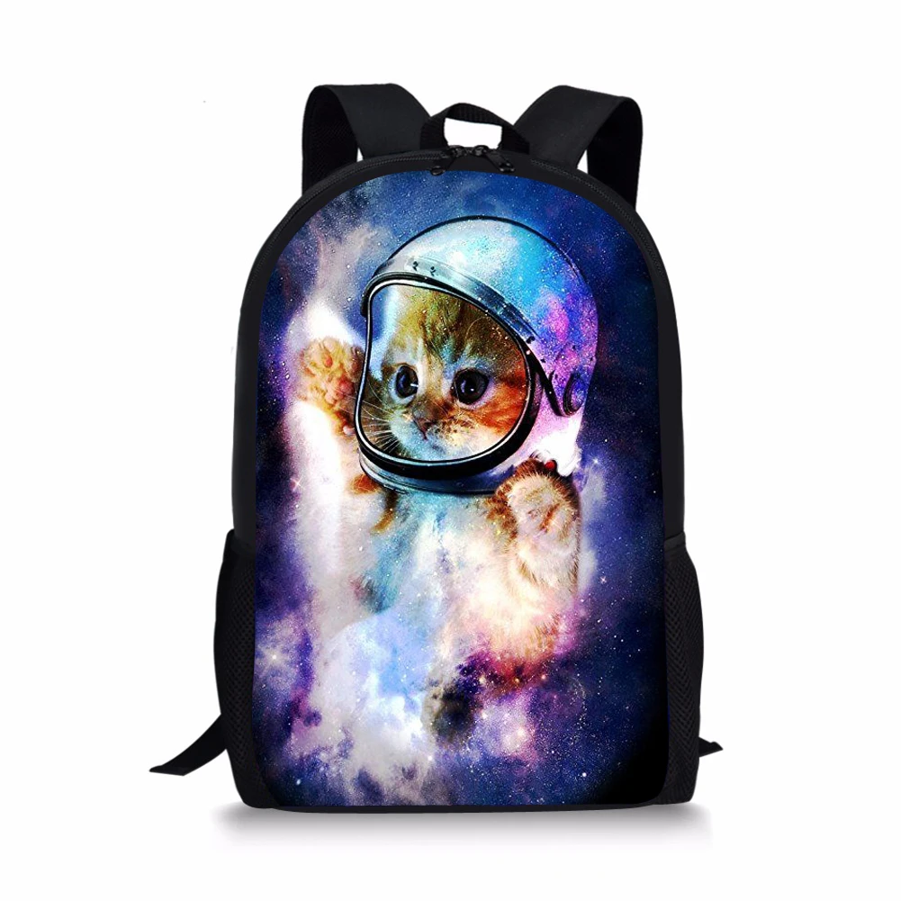 Cat Astronaut Element Printing Pattern School Backpacks Personalized Kids Daypack New Design Rucksack for Teenager