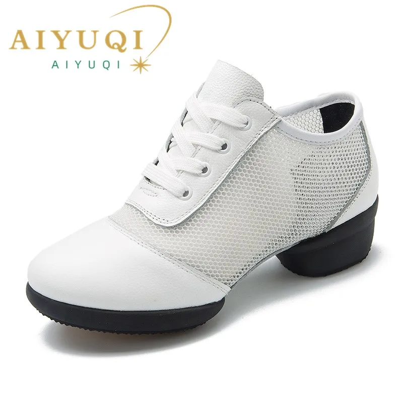 AIYUQI Dance Shoes Women 2023 Summer New square Dance Shoes Women Mesh Breathable Sneakers Light jazz Dance Shoes For Female