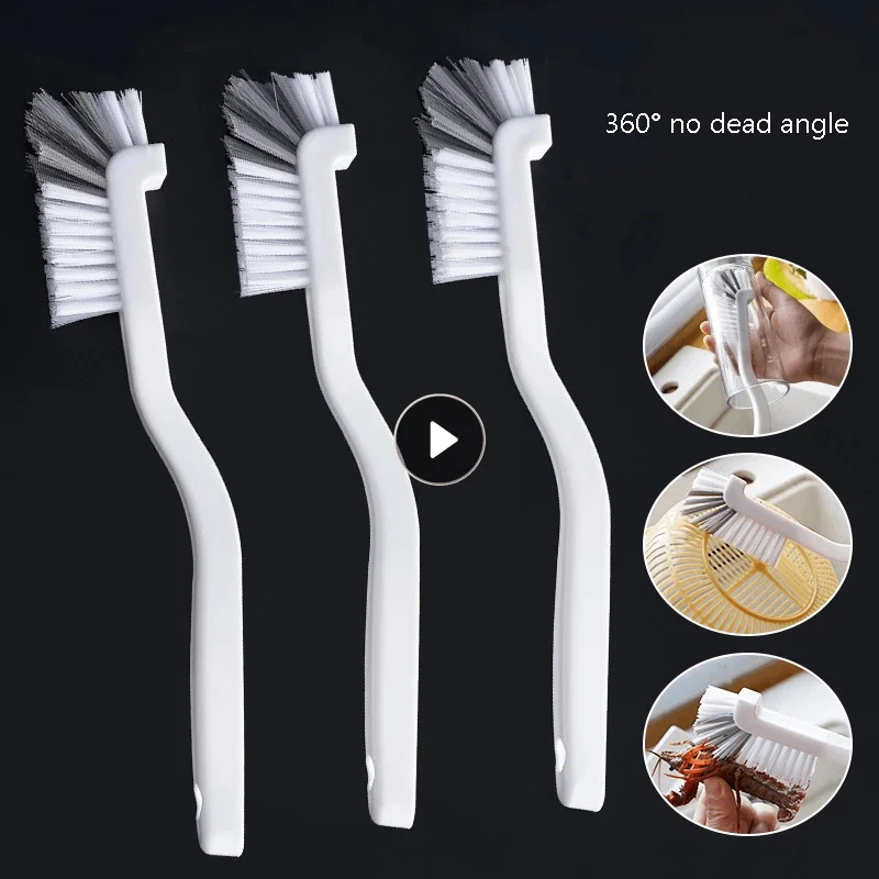 

Kitchen Cleaning Narrow Brush Bathroom Cleaning Accessories Portable Brush Corner Brush 1Pcs Bending Handle Scrubber Curved Hot