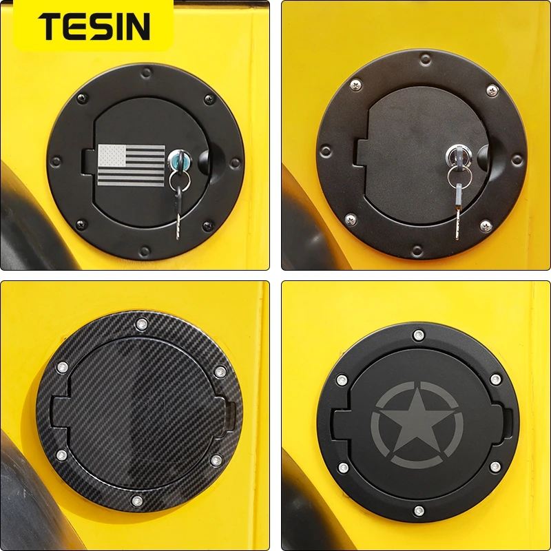 Крышка крышки топливного бака TESIN украшение с замком для ключа алюминиевый сплав