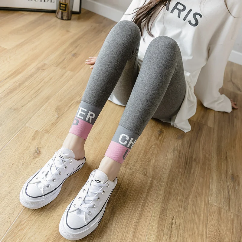 

6131# 2022 Spring Thin Cotton Maternity Skinny Legging Chic Ins Patchwork Belly Pencil Pants for Pregnant Women Casual Pregnancy
