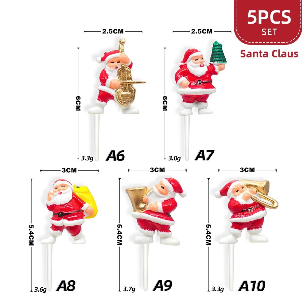 

Рождественские топперы для торта 5 шт.