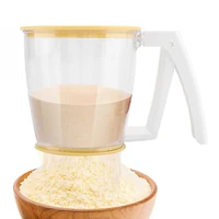 durable flour strainer with lid flour sieve sugar shaker dispenser kitchen accesories baking tools icing sugar filter sieve cup