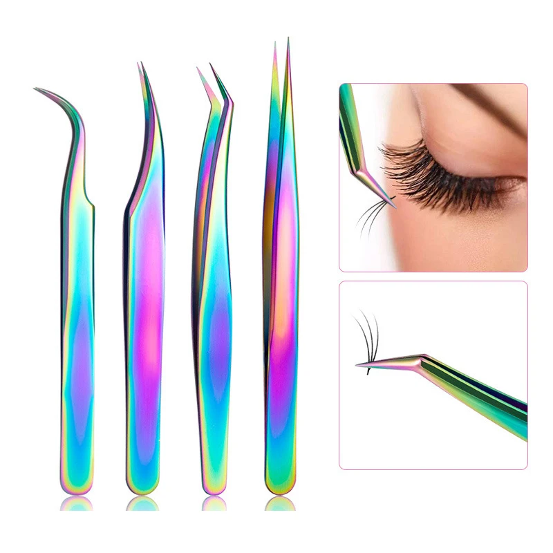 

1Pcs Eyelashes Tweezers To Place False Eyelash Extension Stainless Lashes Tongs Volume Eyebrow Clip Makeup Nail Art Tools