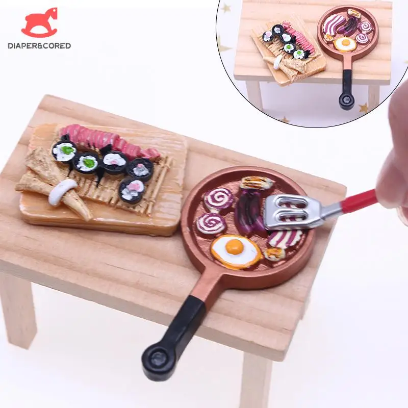 

New DollHouse Miniature Mini Steak Sushi Eggs Model DIY Accessories Simulation Kitchen Food Toys Scene Props Toys Gift