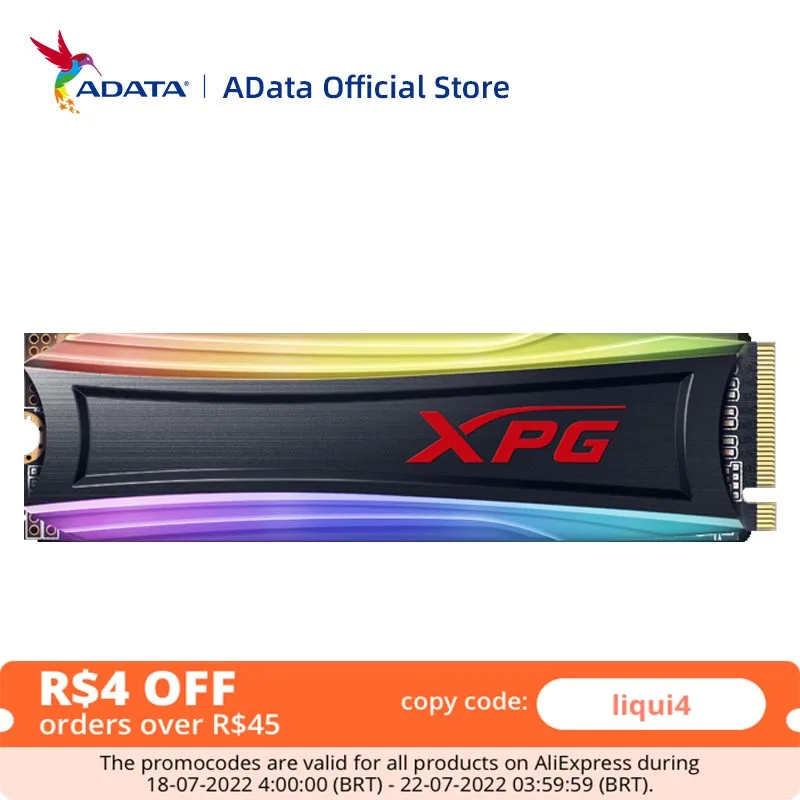 

ADATA XPG SPECTRIX S40G RGB M2 SSD NVMe 256G 512GB 1TB M.2 2280 PCIe SSD Internal Solid State Drive for Laptop Desktop SSD Drive