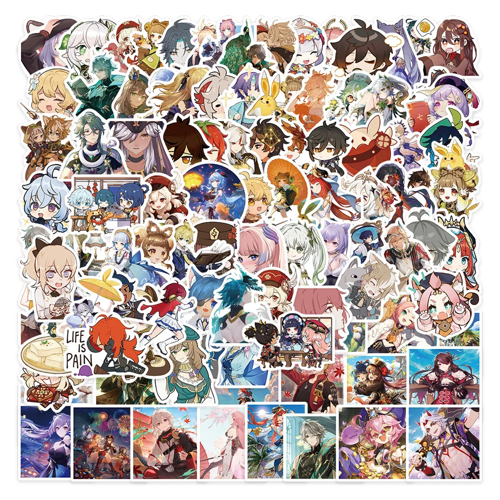 

10/30/50PCS New DIY Genshin Impact Cartoon Personality Creative Luggage Table Car Chair Decoration Waterproof Sticker Wholesale
