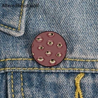 fleshy eyeballs printed pin custom funny brooches shirt lapel bag cute badge cartoon enamel pins for lover girl friends