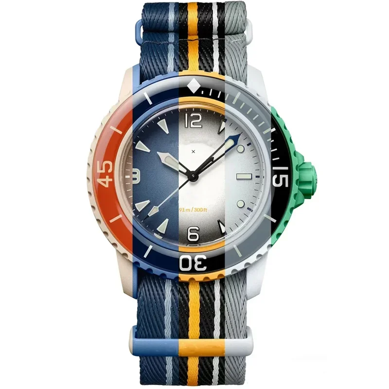 

Часы наручные мужские автоматические, брендовые Swatch, биокерамика, Blancpain, Atlantic, Pacific, Arctic