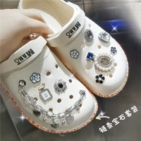11pcs set rhinestone croc shoes charms chain diamond accessories jibz for croc clogs shoe decorations man kids gifts