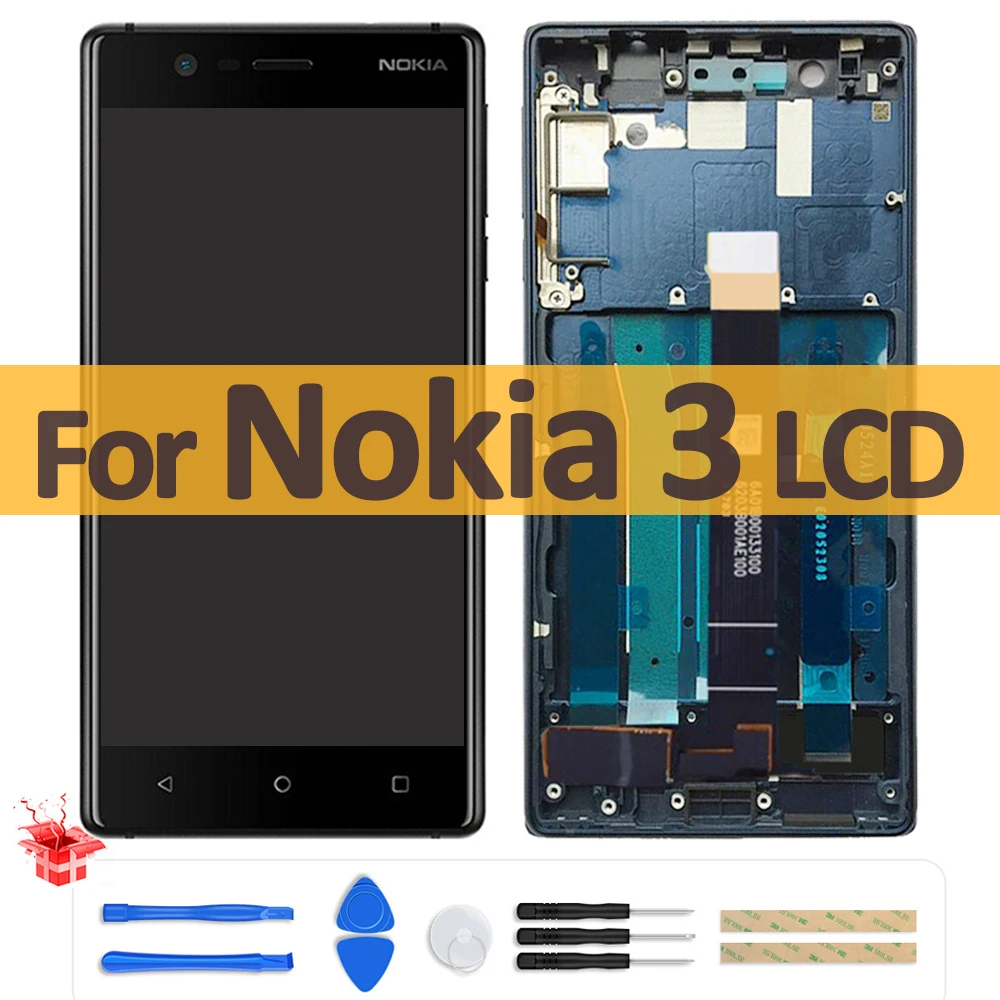 

5.0" Original LCD For Nokia 3 N3 2017 TA-1020 TA-1028 TA-1032 TA-1038 LCD Display Touch Screen Digitizer Assembly with Frame