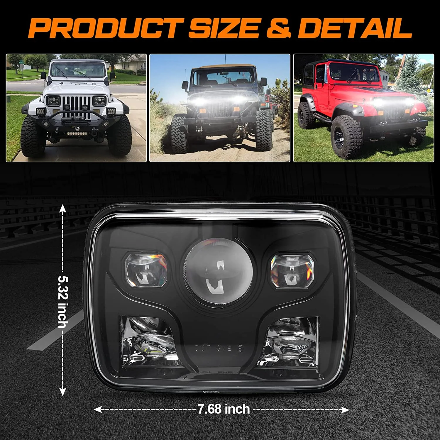 Новая прямоугольная светодиодная фара Luces Led Para 5x7 для Jeep Kenworth Peterbilt (art.: 3920ce7a1d82e) - 3920ce7a1d82e