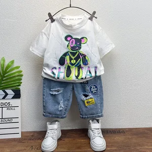 Summer Children Tracksuit 2Pieces Suits Clothing Sets for Boys Short Sleeve Top Shorts Girls Costume Kids Casual Outfits 2-11Y
