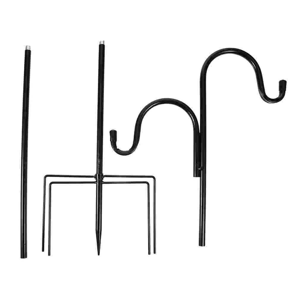 

Hook Flag Holder Bird Stand Garden Street Feeders Light Hanging Outdoor Black Plant Flagpole Iron Yard Lawn Feeder Flowerpot