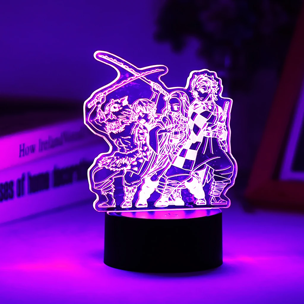 

Anime 3D Led Night Light Demon Slayer Kimetsu No Yaiba Giyu Tomioka For Bedroom Deco Kid Birthday Gift Manga Figure Tanjiro Lamp