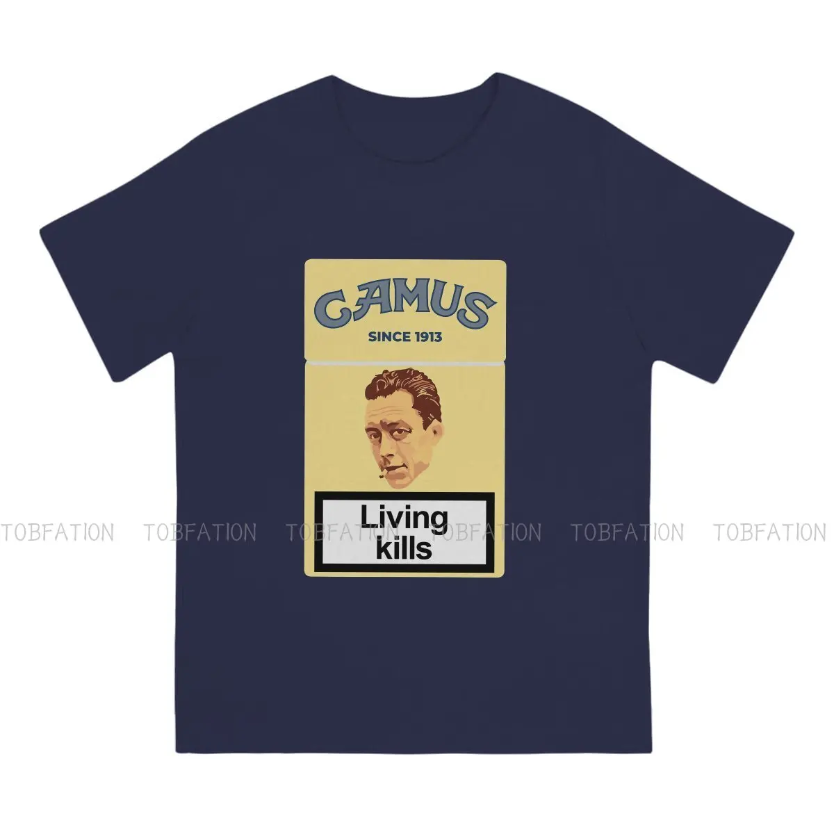 Футболка мужская с круглым вырезом хипстерская стильная тенниска из ткани в