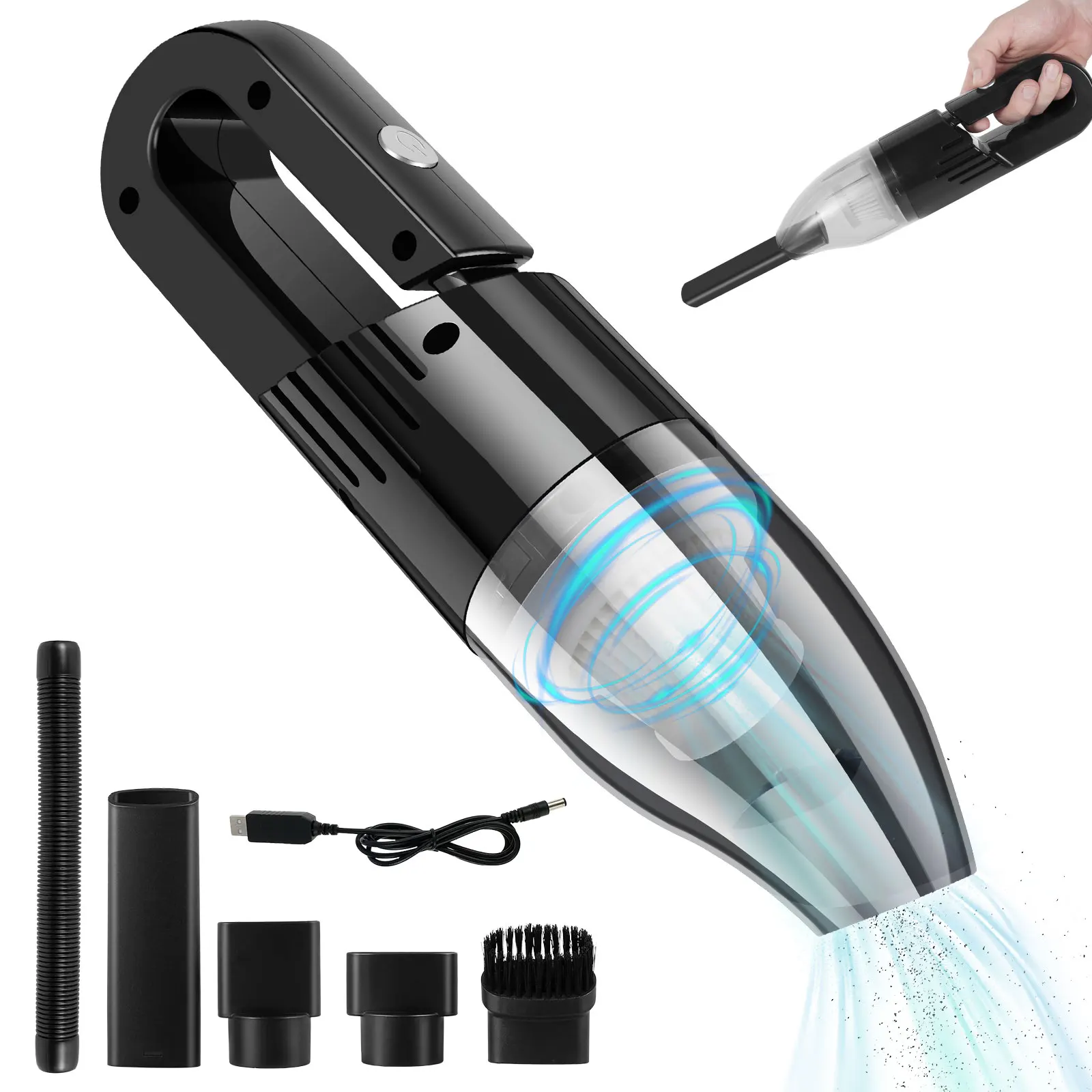 

Беспроводной ручной мини-пылесос, 2000 мАч, USB, 6000 Па