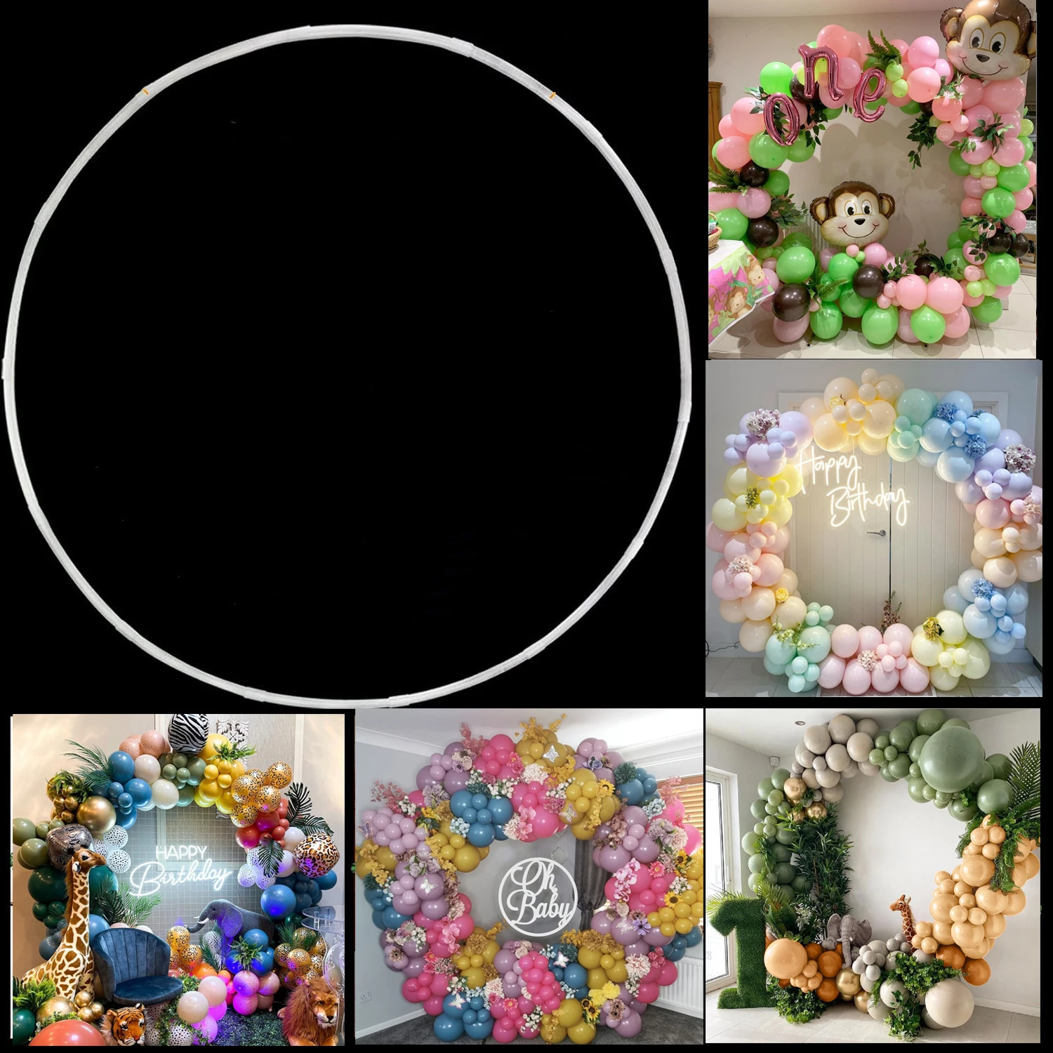 

60-180cm DIY Balloon Column Stand Holder Round Baloon Arch Frame Ring Birthday Baloon Decor Wedding Party Baby Shower Decor
