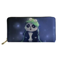 kawaii cartoon star panda pattern long wallet foldable%c2%a0customized zipper%c2%a0womens purse interior slot pocket money bag%c2%a0teenager